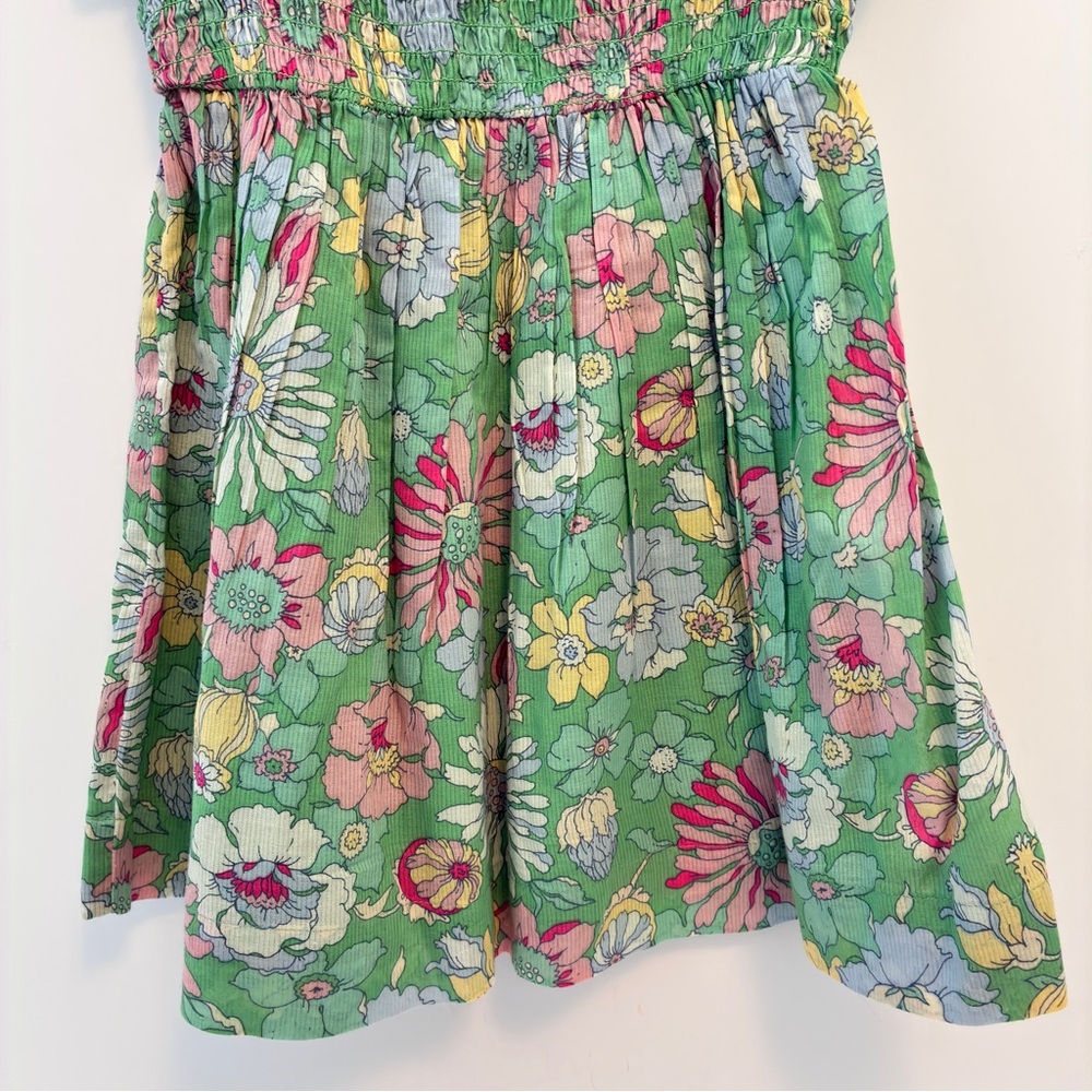 Baby Gap Toddle Girl's Smocked Floral Dress Stem Green Floral Size 3T New - Picture 3 of 7